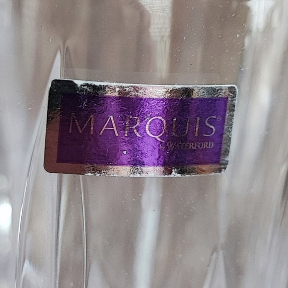 MARKHAM Marquis by Waterford Pair of Crystal Water Goblets 2 Foil Label NEW - Picture 3 of 8